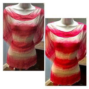 ‼️SALE‼️🩷Rafaella S Hot Pink/White Blouse🩷